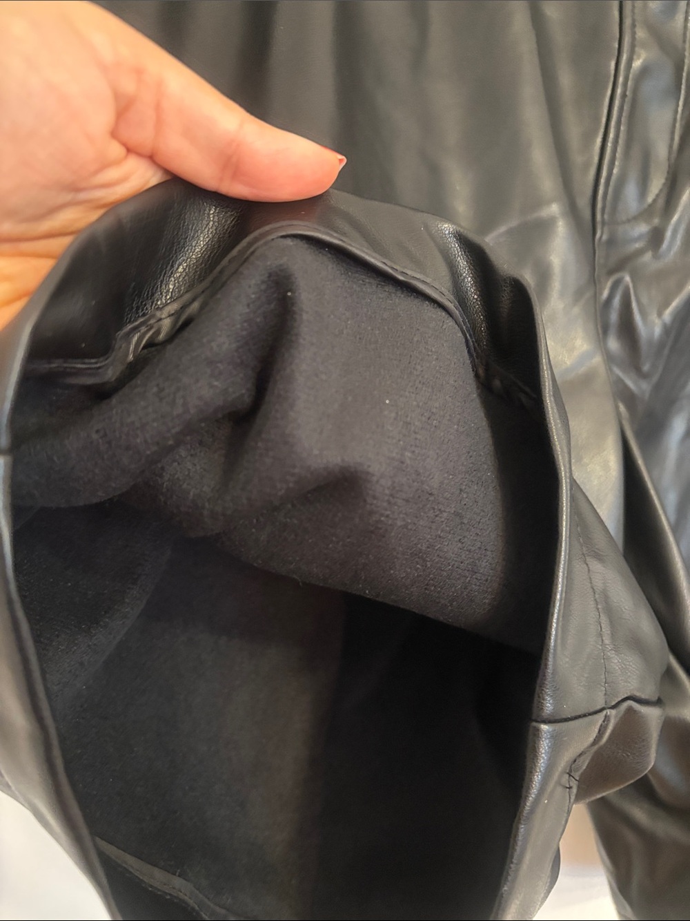 Calvin Klein Jeans Black Faux Leather Shorts - Picture 5 of 15